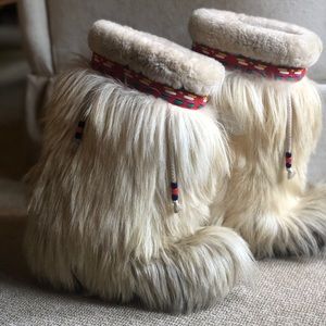 DIADORA Vintage 70s Fur Boots-Made In Italy- RARE